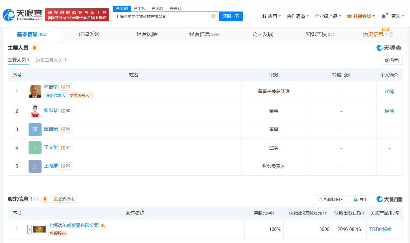张庭夫妇庭秘密旗下生物科技公司注销 庭秘密旗下生物科技公司注销:生物科技公司